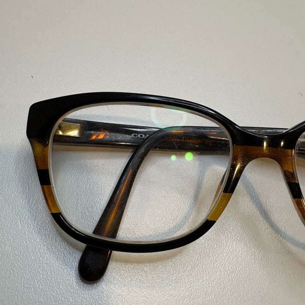 COACH EYEGLASSES 5443 (Black Tort Gltr Varsity Stripe) 52•16•140 COACH GLASSES - Picture 11 of 13